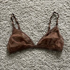 Skims Brown Lace Bralette